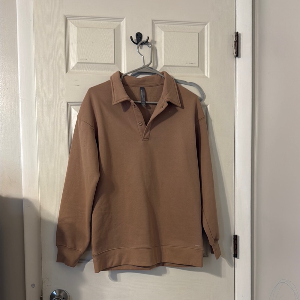 Tan Collared Sweatshirt